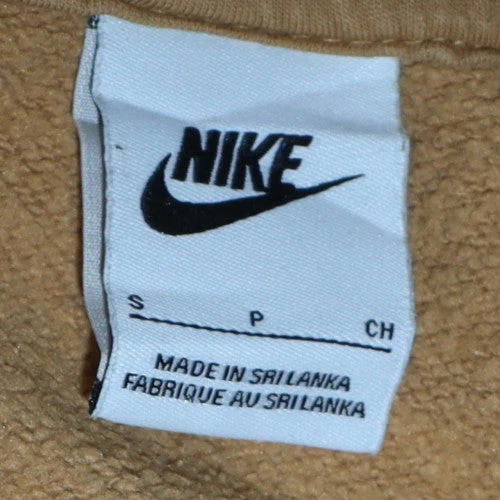 Nike Men Beige Pullover Hoodie Small Fleece Logo Sweatshirt - Image 6