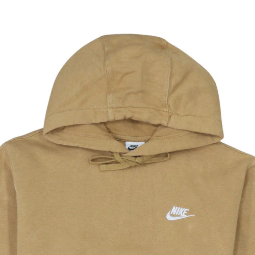 Nike Men Beige Pullover Hoodie Small Fleece Logo Sweatshirt - Image 8