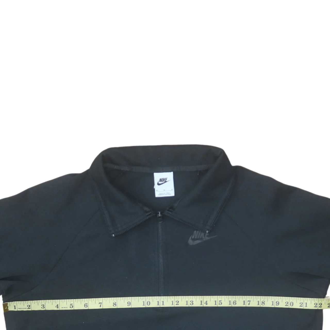 Nike Men Black Collared 1/2 Zip Fleece Sweatshirt Size M - Image 3