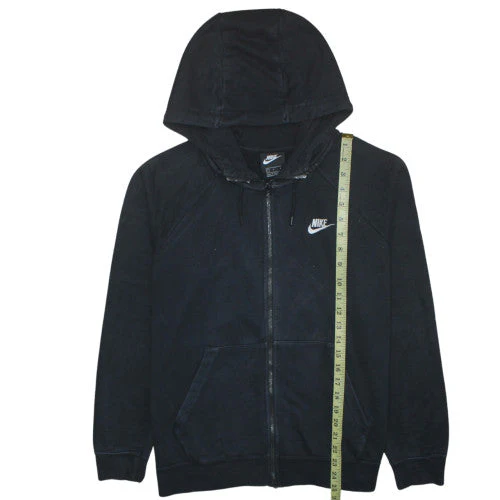 Nike Men Black Full Zip Hoodie L Fleece Sportswear - Image 3