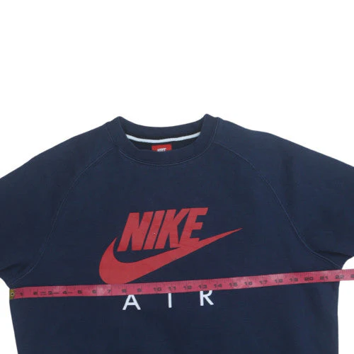 Nike Men Blue Air Logo Crew Neck Pullover Sweatshirt Size S - Image 2