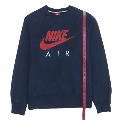 Nike Men Blue Air Logo Crew Neck Pullover Sweatshirt Size S - Image 3