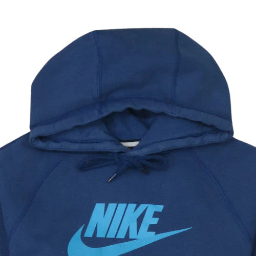 Nike Men Blue Pullover Hoodie Small Fleece Graphic Sportswear - Image 7