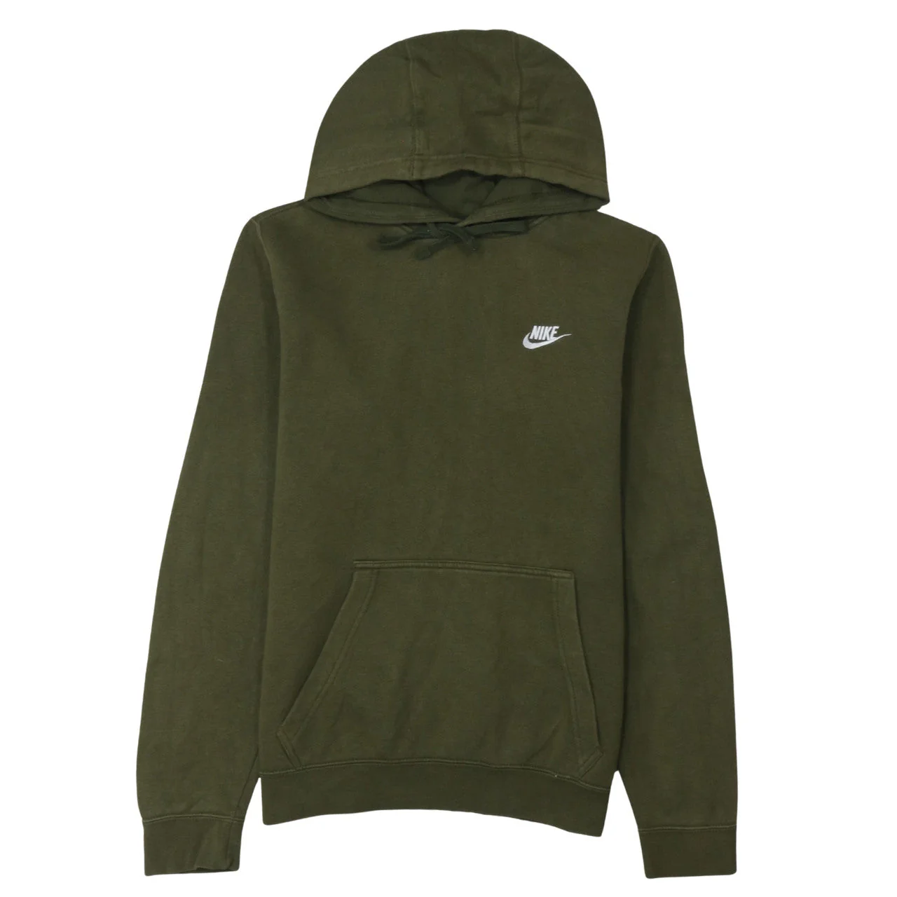 Nike Men Green Pullover Hoodie Small Regular Fit Fleece Sweatshirt