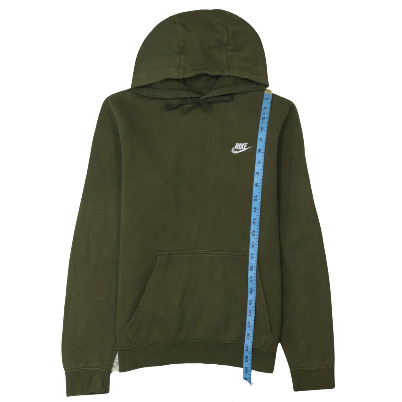 Nike Men Green Pullover Hoodie Small Regular Fit Fleece Sweatshirt - Image 3