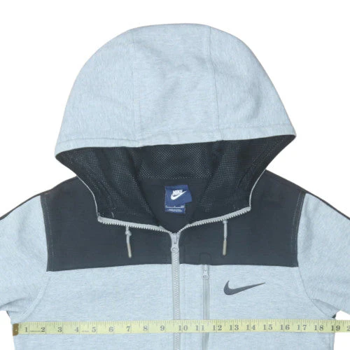 Nike Men Grey Full Zip Hoodie Size S Regular Fit Cotton Blend - Image 3