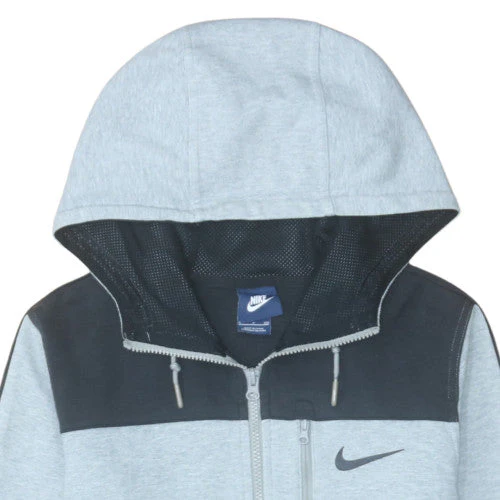 Nike Men Grey Full Zip Hoodie Size S Regular Fit Cotton Blend - Image 7