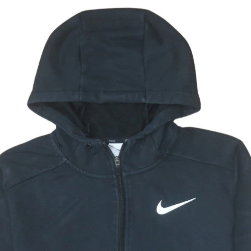 Nike Men’s Black Full Zip Hoodie L Sports Dri-FIT Cotton Blend - Image 8