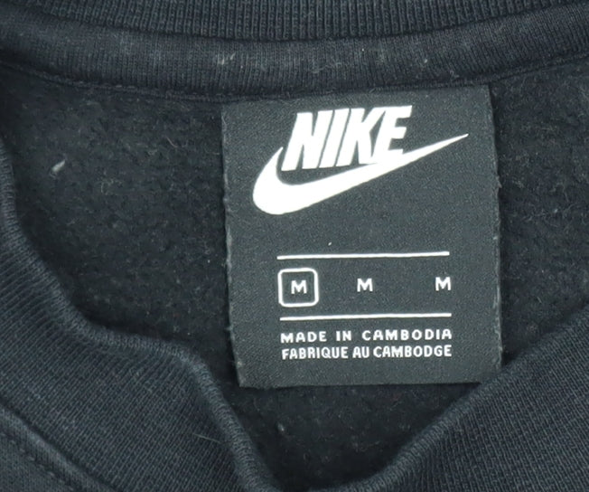 Nike Men’s Black Medium Pullover Sweatshirt Crew Neck Graphic Print - Image 4