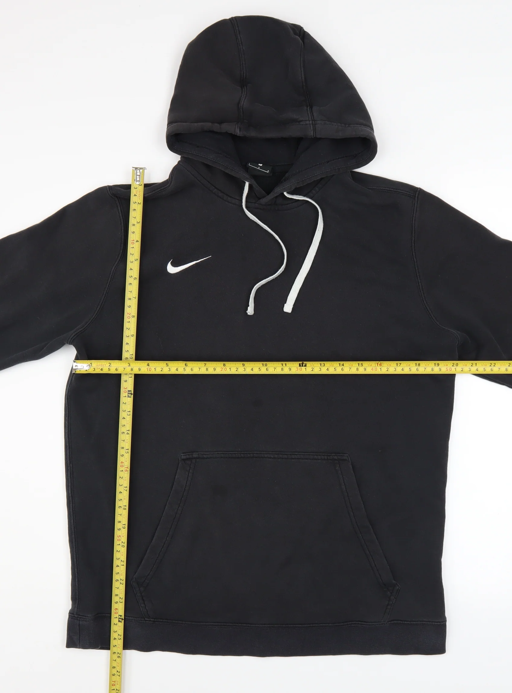 Nike Men’s Black Pullover Hoodie L Regular Fit Fleece Sweatshirt - Image 2