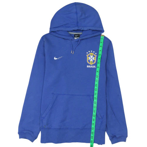Nike Men’s Blue Brasil Pullover Hoodie M Graphic Sports Fleece - Image 2