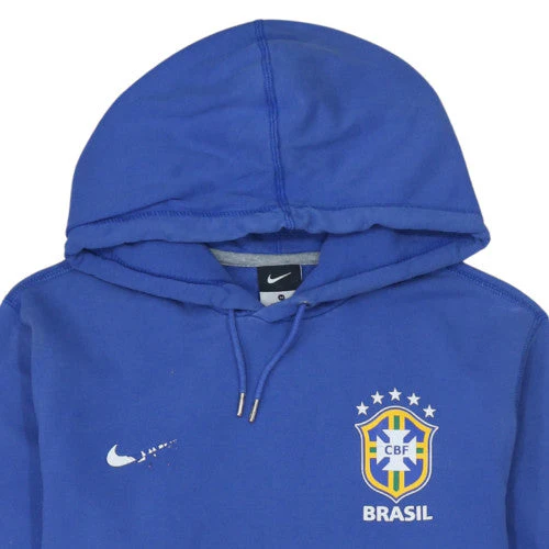 Nike Men’s Blue Brasil Pullover Hoodie M Graphic Sports Fleece - Image 8