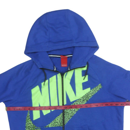 Nike Men’s Blue Full Zip Hooded Hoodie L Sports Graphic - Image 3