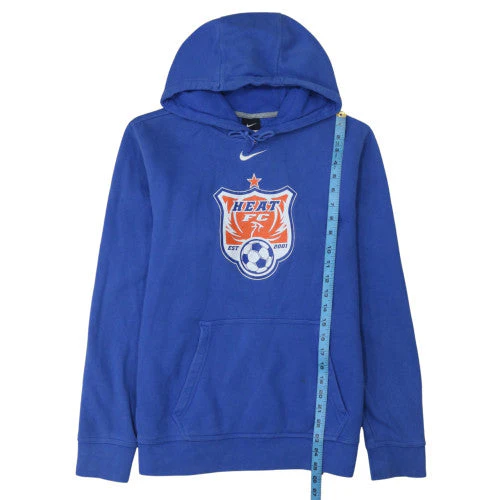 Nike Men’s Blue Pullover Hoodie Heat FC Logo Size S Fleece Sportswear - Image 3