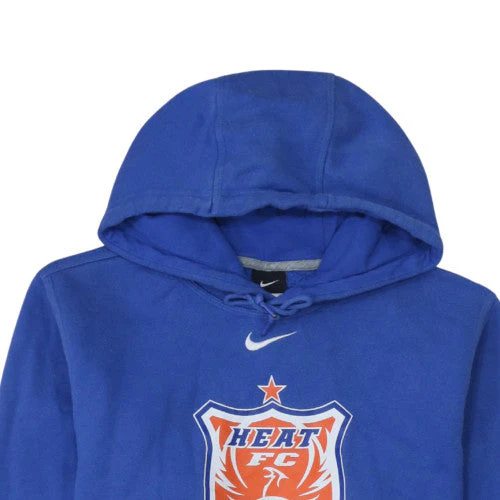 Nike Men’s Blue Pullover Hoodie Heat FC Logo Size S Fleece Sportswear - Image 8