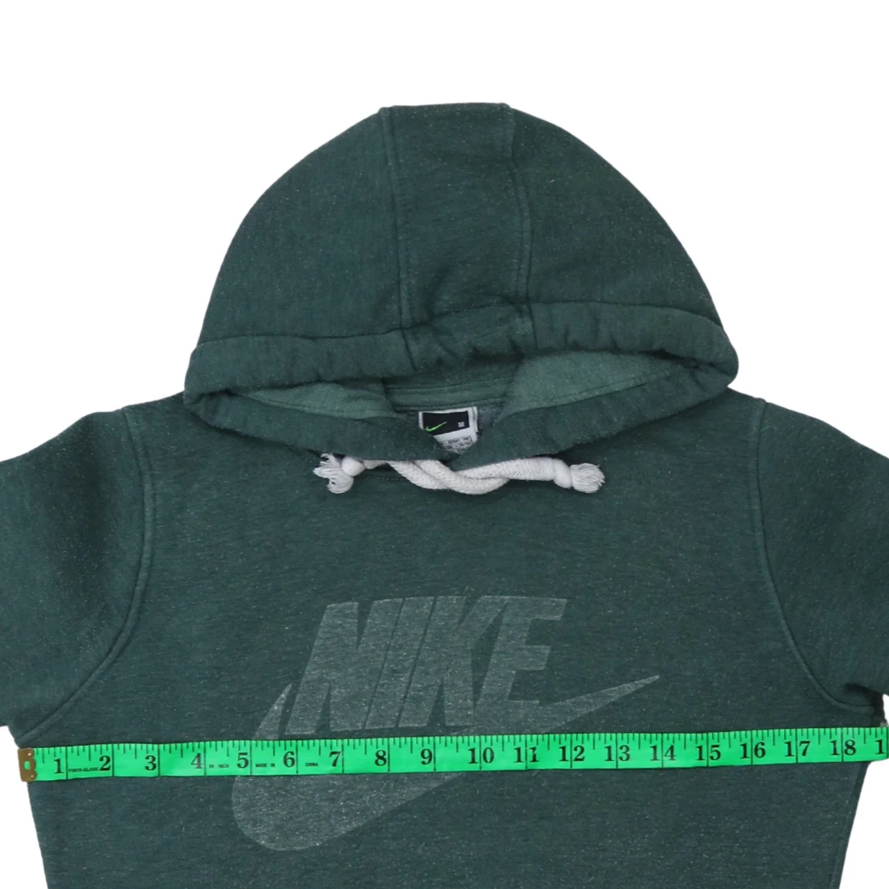 Nike Men’s Green Pullover Hoodie M Graphic Cotton Fleece Sportswear - Image 2