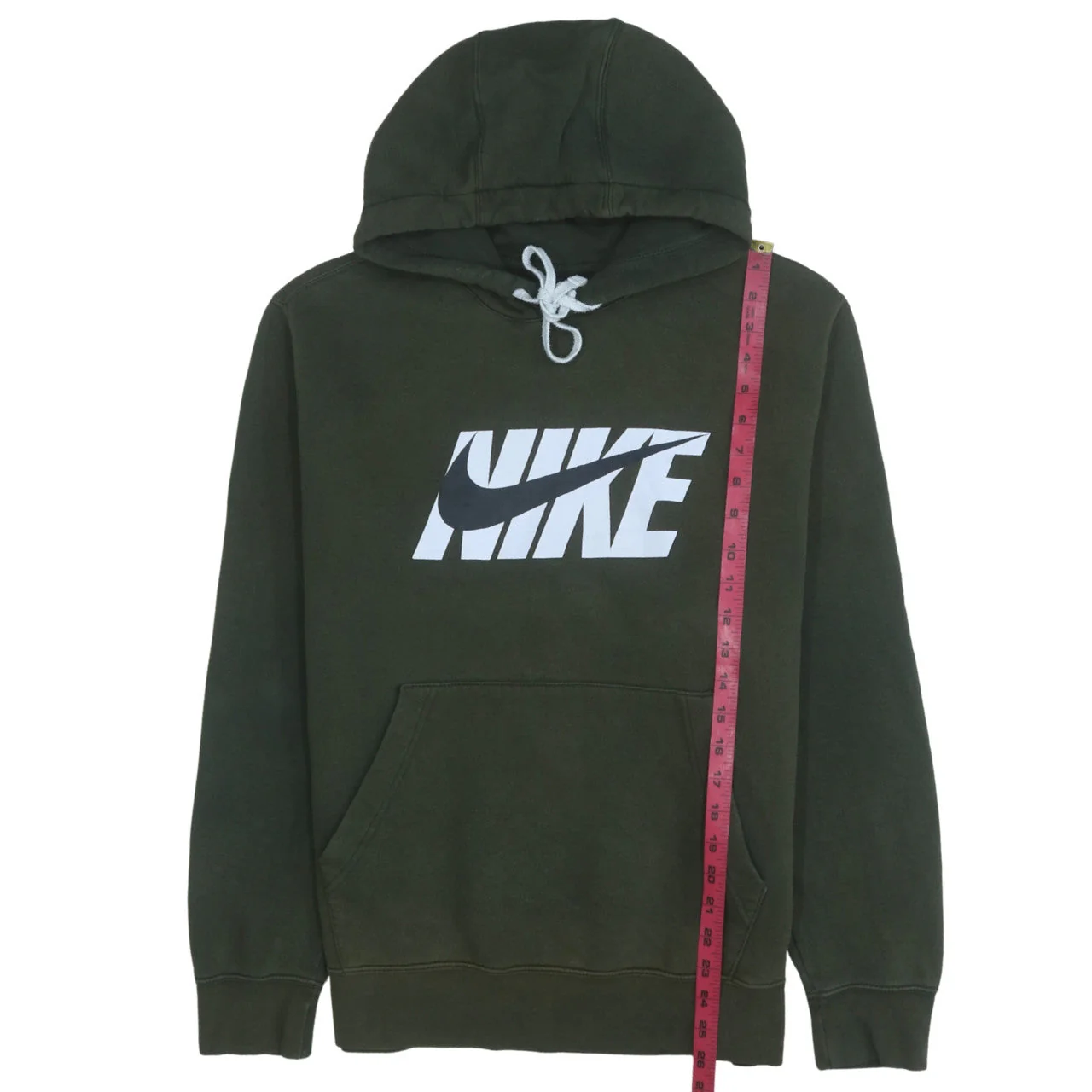 Nike Men’s Green Pullover Hoodie M Regular Fit Graphic Logo Sweatshirt - Image 3