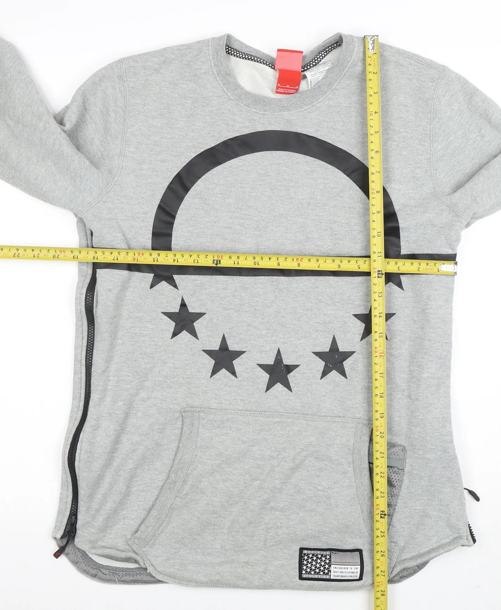 Nike Men’s Grey Graphic Sweatshirt M Pullover Long Sleeve - Image 2