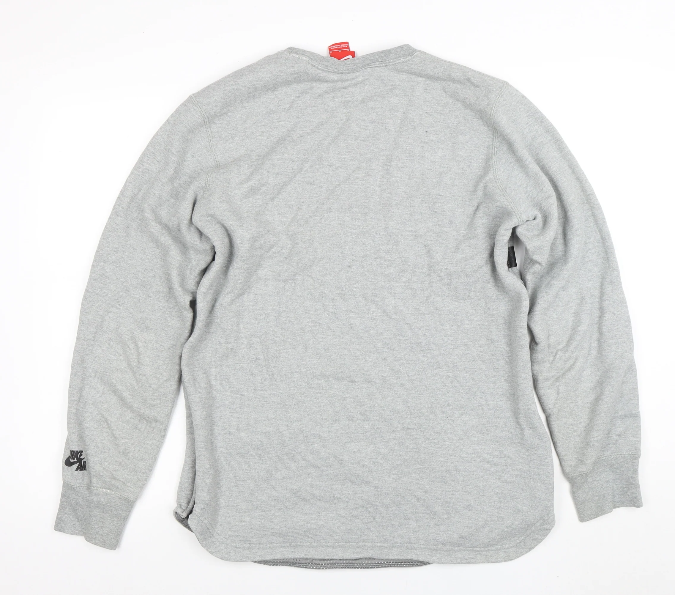 Nike Men’s Grey Graphic Sweatshirt M Pullover Long Sleeve - Image 3