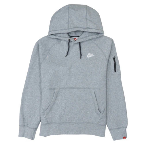 Nike Men’s Grey Pullover Hoodie Regular Fit Small Fleece Sweatshirt