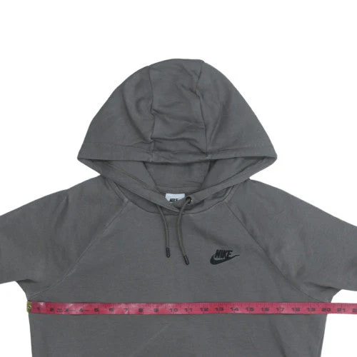Nike Men’s Grey Pullover Hoodie Small Fleece Logo Sweatshirt - Image 2