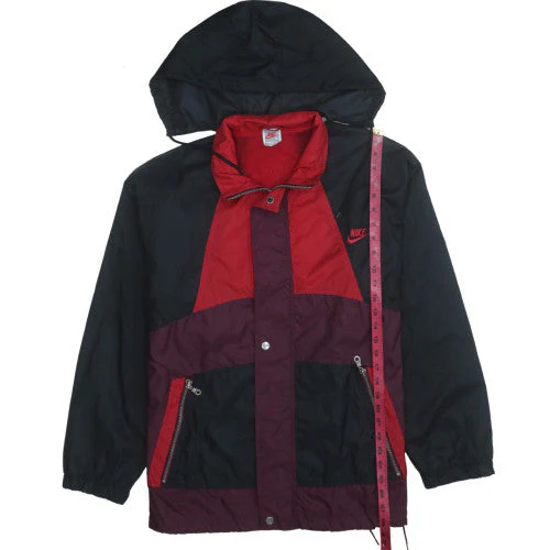 Nike Men’s Red Black Windbreaker Hooded Jacket Size M Retro Sportswear - Image 2
