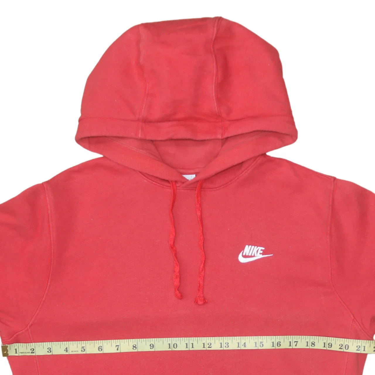 Nike Men’s Red Pullover Hoodie Small Logo Fleece Sweatshirt - Image 3
