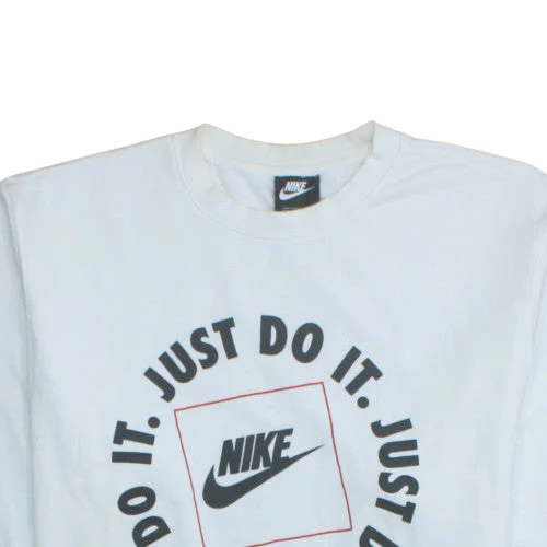 Nike Men’s White Just Do It Logo Pullover Sweatshirt L Regular Fit - Image 8