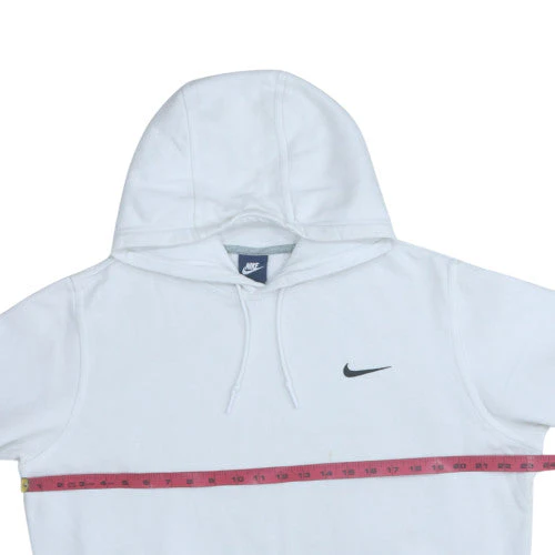 Nike Men’s White Pullover Hoodie L Regular Fit Fleece Sweatshirt - Image 2