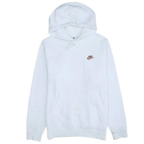 Nike Men’s White Pullover Hoodie S Fleece Sportswear Regular Fit