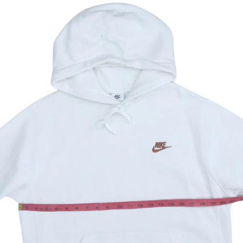 Nike Men’s White Pullover Hoodie S Fleece Sportswear Regular Fit - Image 2