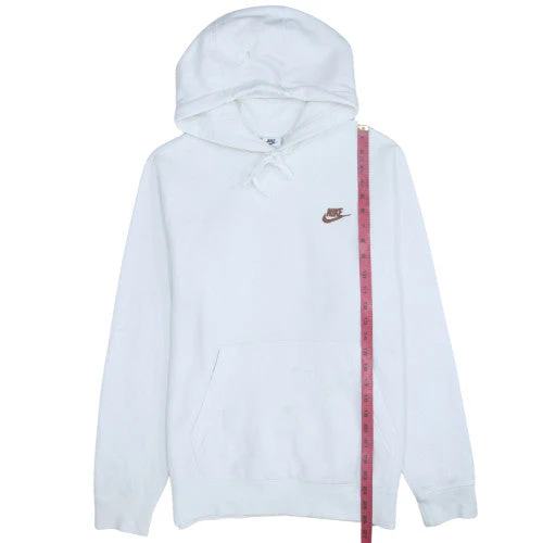 Nike Men’s White Pullover Hoodie S Fleece Sportswear Regular Fit - Image 3