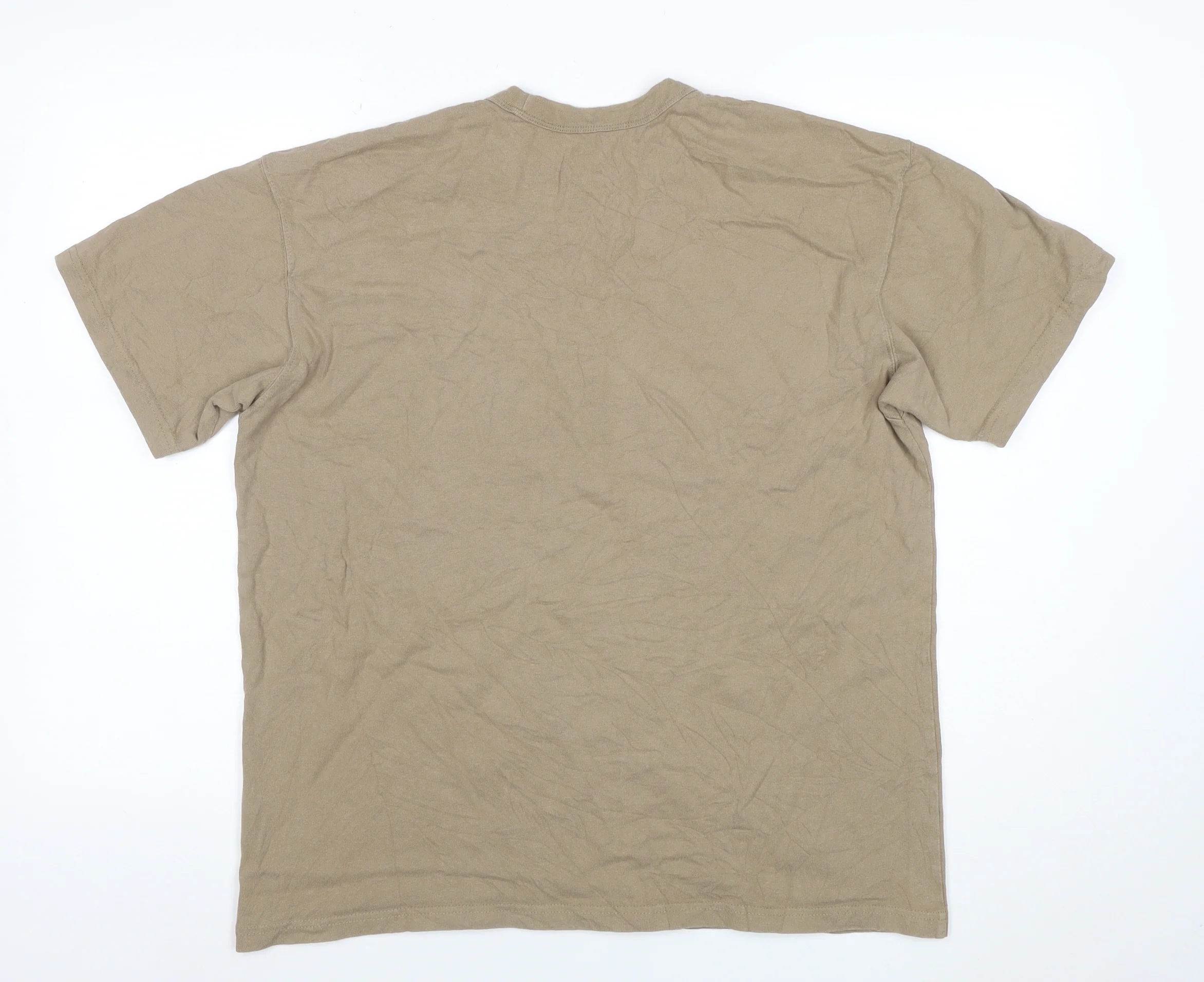 Nike Men's Beige Loose Fit Cotton Crew Neck T-Shirt Size M - Image 3