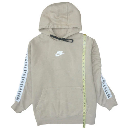 Nike Men's Beige Pullover Hoodie L Fleece Logo Sportswear - Image 2