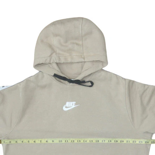 Nike Men's Beige Pullover Hoodie L Fleece Logo Sportswear - Image 3