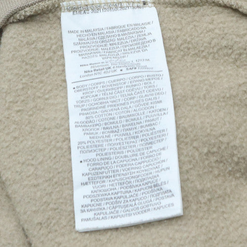 Nike Men's Beige Pullover Hoodie L Fleece Logo Sportswear - Image 6
