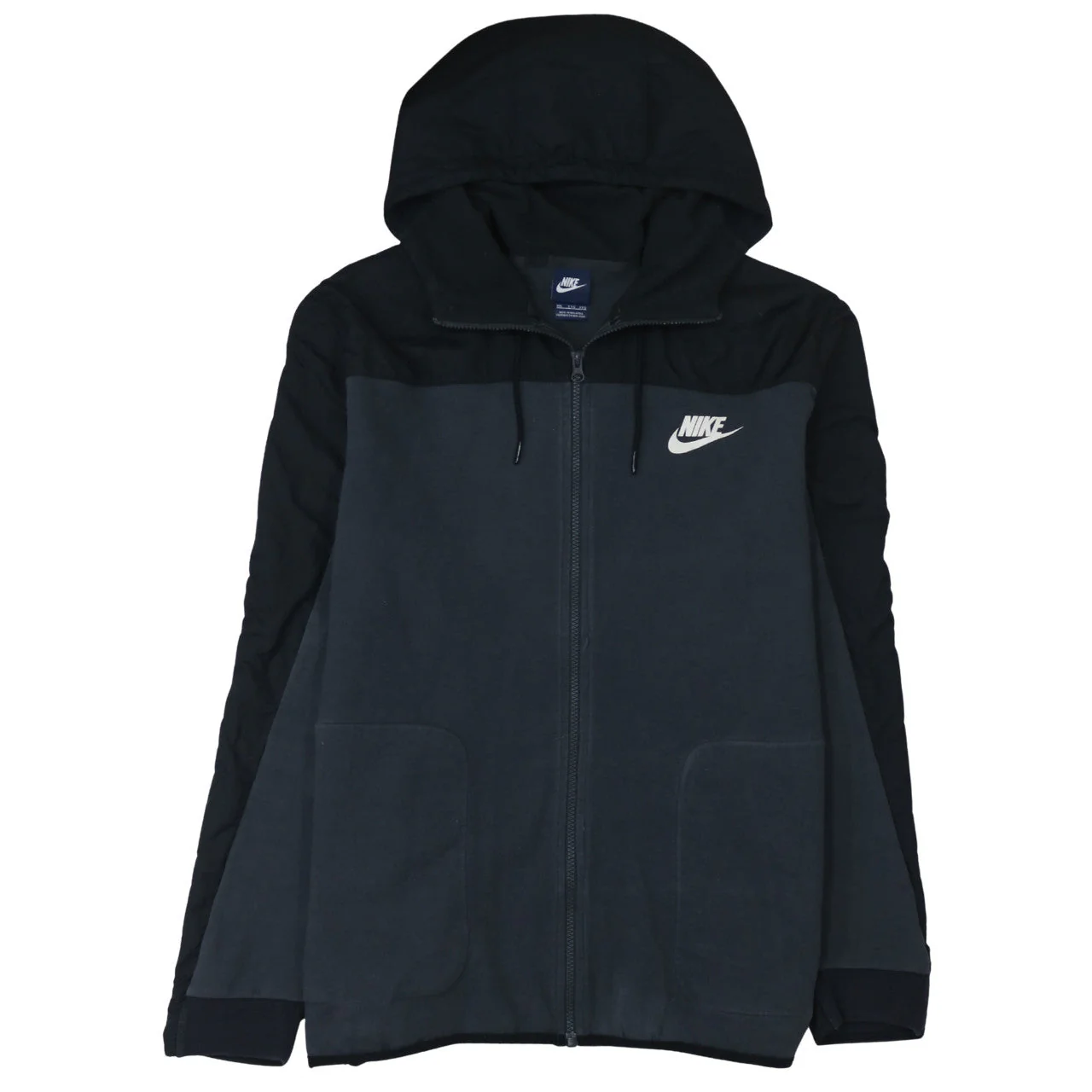Nike Men's Black 2XL Full Zip Hooded Sports Sweatshirt