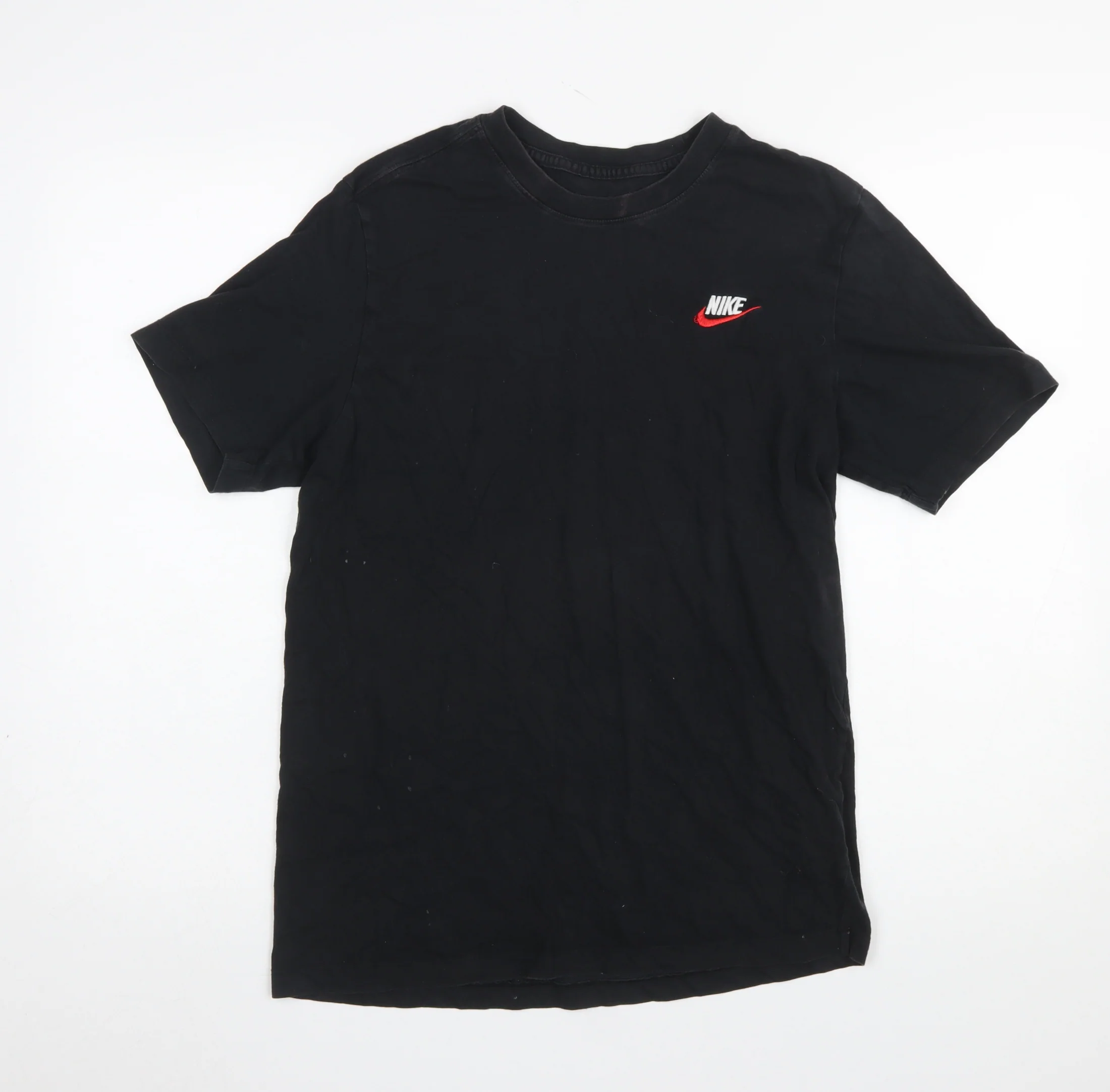 Nike Men's Black Cotton Crew Neck Sports T-Shirt Size M