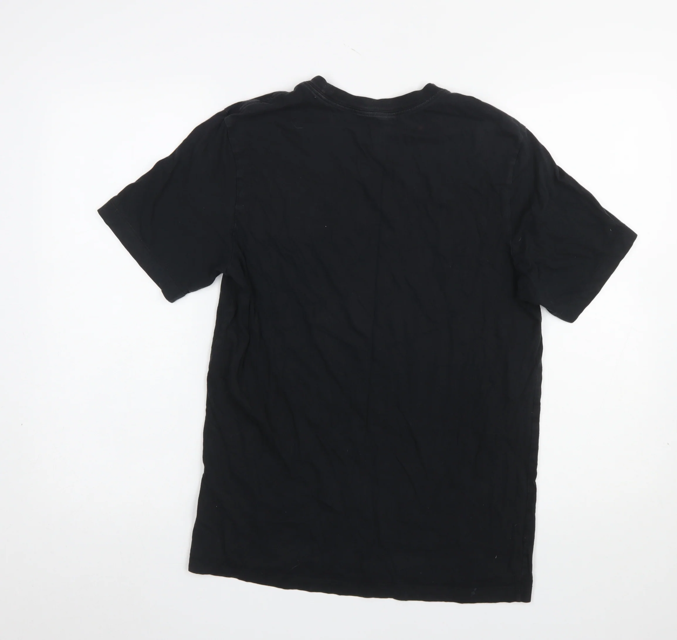 Nike Men's Black Cotton Crew Neck Sports T-Shirt Size M - Image 3