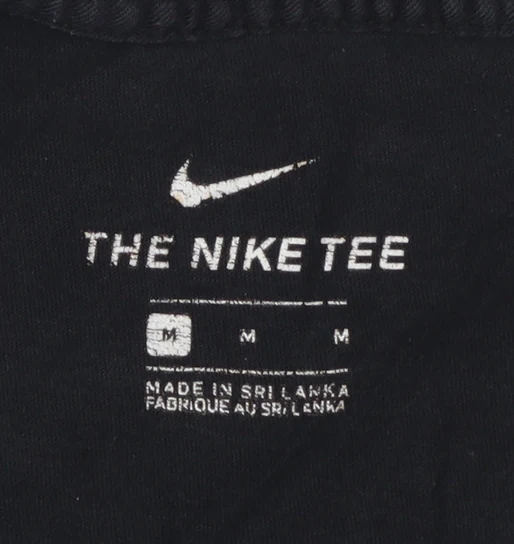 Nike Men's Black Cotton Crew Neck Sports T-Shirt Size M - Image 4