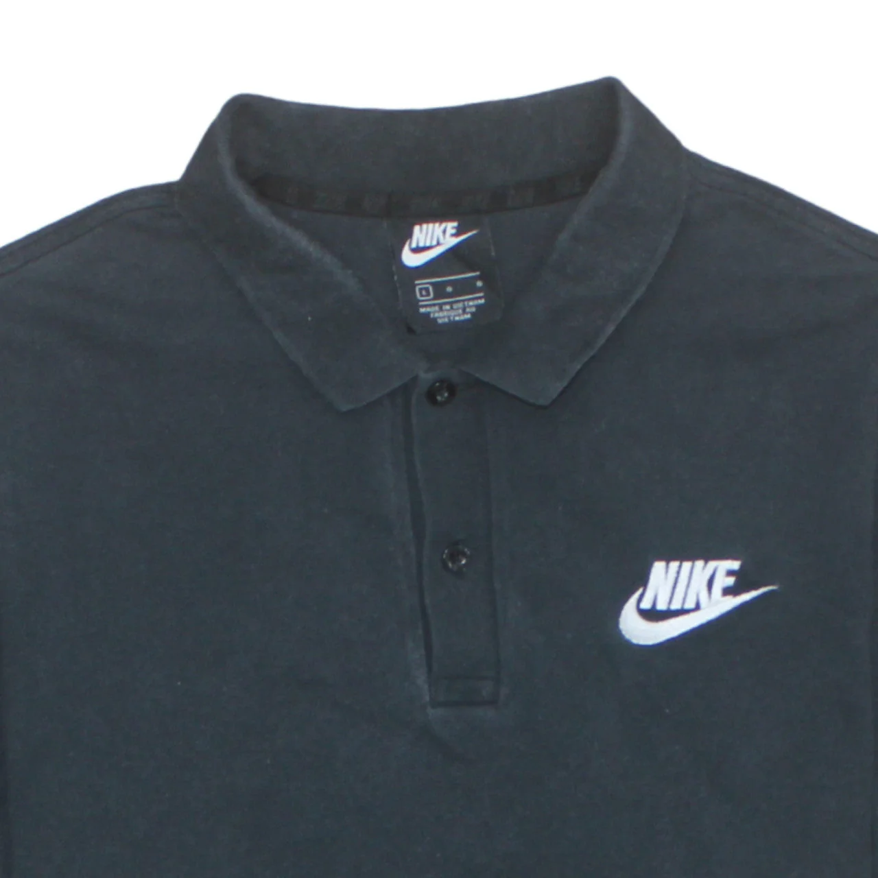 Nike Men's Black Cotton Short Sleeve Polo Shirt Size L - Image 8
