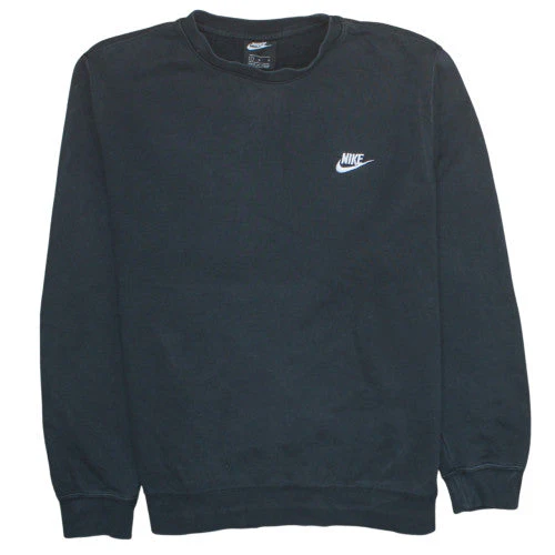 Nike Men's Black Crew Neck Fleece Pullover Sweatshirt L