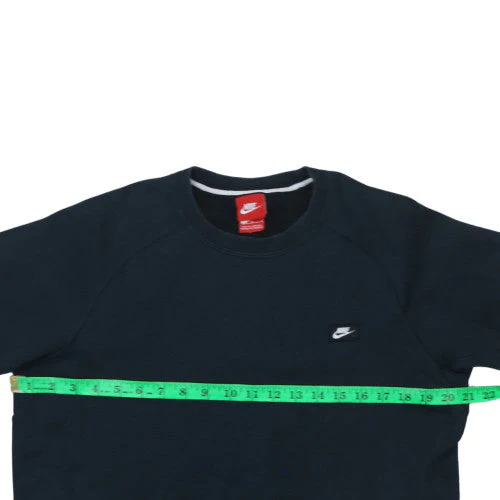 Nike Men's Black Crew Neck Fleece Sweatshirt M Regular Fit Pullover - Image 2