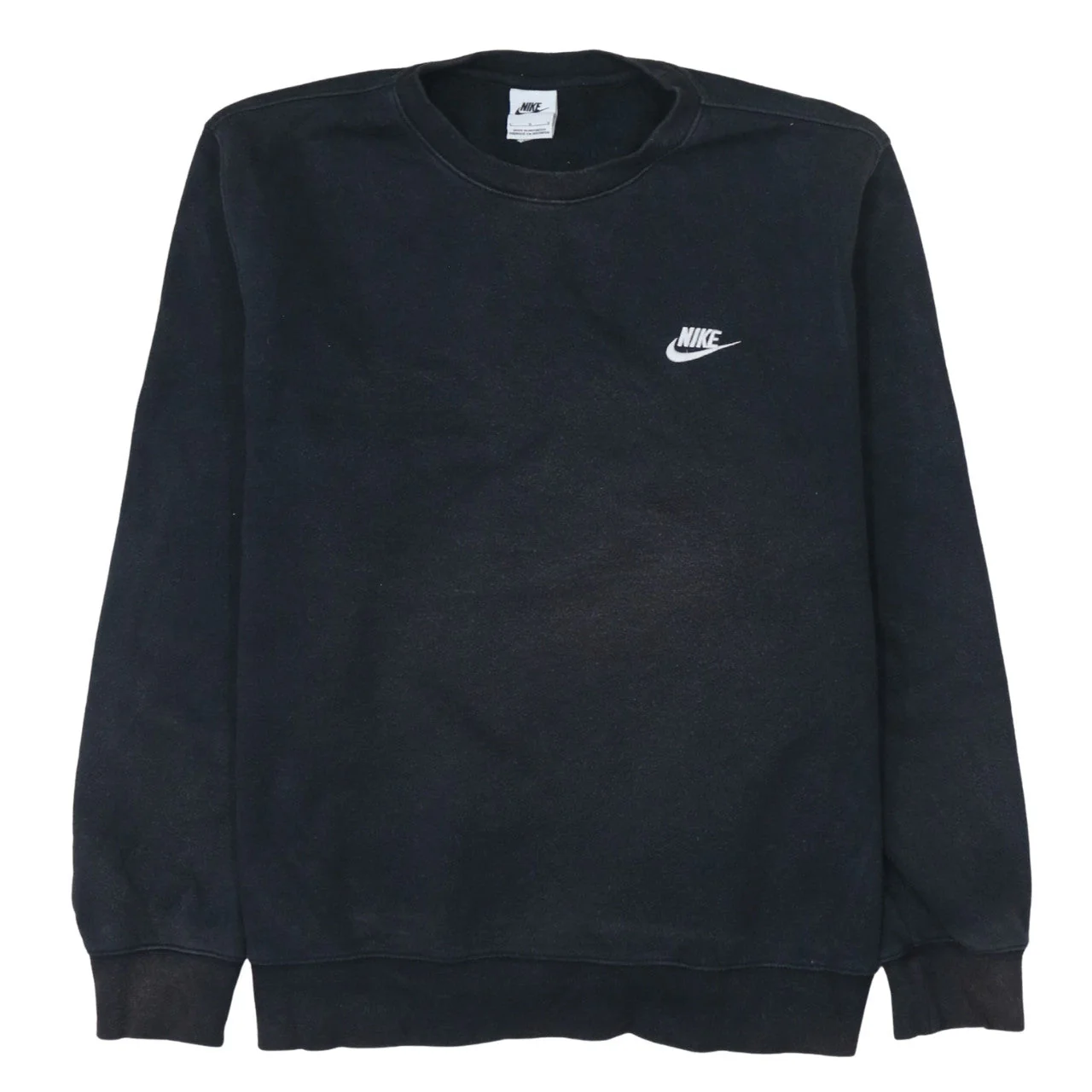 Nike Men's Black Crew Neck Fleece Sweatshirt Size L Regular Fit