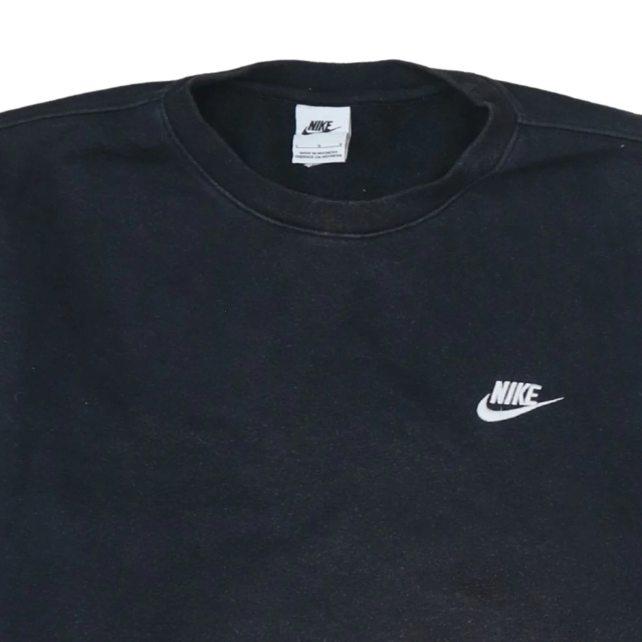 Nike Men's Black Crew Neck Fleece Sweatshirt Size L Regular Fit - Image 7