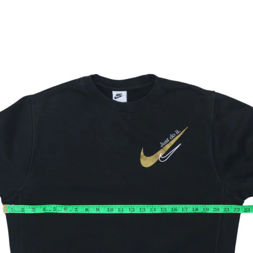 Nike Men's Black Crew Neck Pullover Sweatshirt Small Logo Sportswear - Image 3
