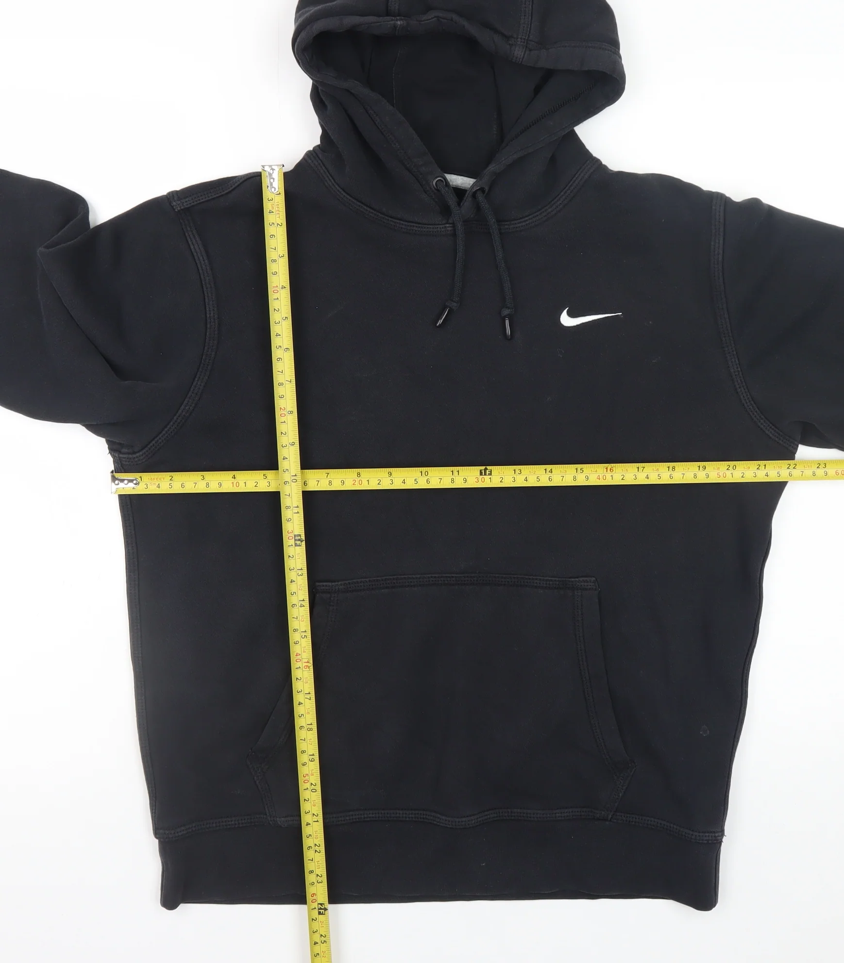 Nike Men's Black Fleece Hoodie Sweatshirt Medium Pullover Activewear - Image 2