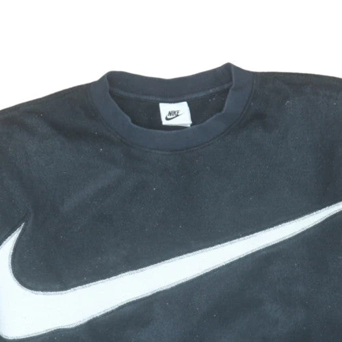 Nike Men's Black Fleece Pullover Sweatshirt L Logo Crew Neck - Image 7