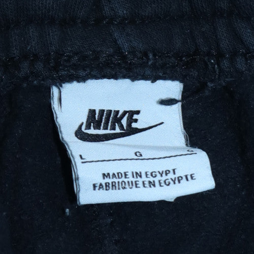 Nike Men's Black Fleece Sweatpants L Elastic Waist Tapered Joggers - Image 5