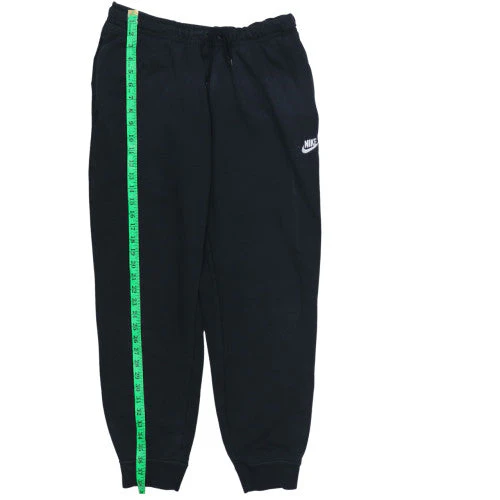 Nike Men's Black Fleece Sweatpants L Regular Fit Elastic Waist - Image 2